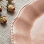 Soft Blush Scalloped Beaded Plates - Set of 4