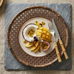 Faux Bamboo and Cane Rattan Plates - Set of 4