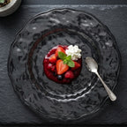 Artisanal Hammered Gloss Black Plates - Set of 5