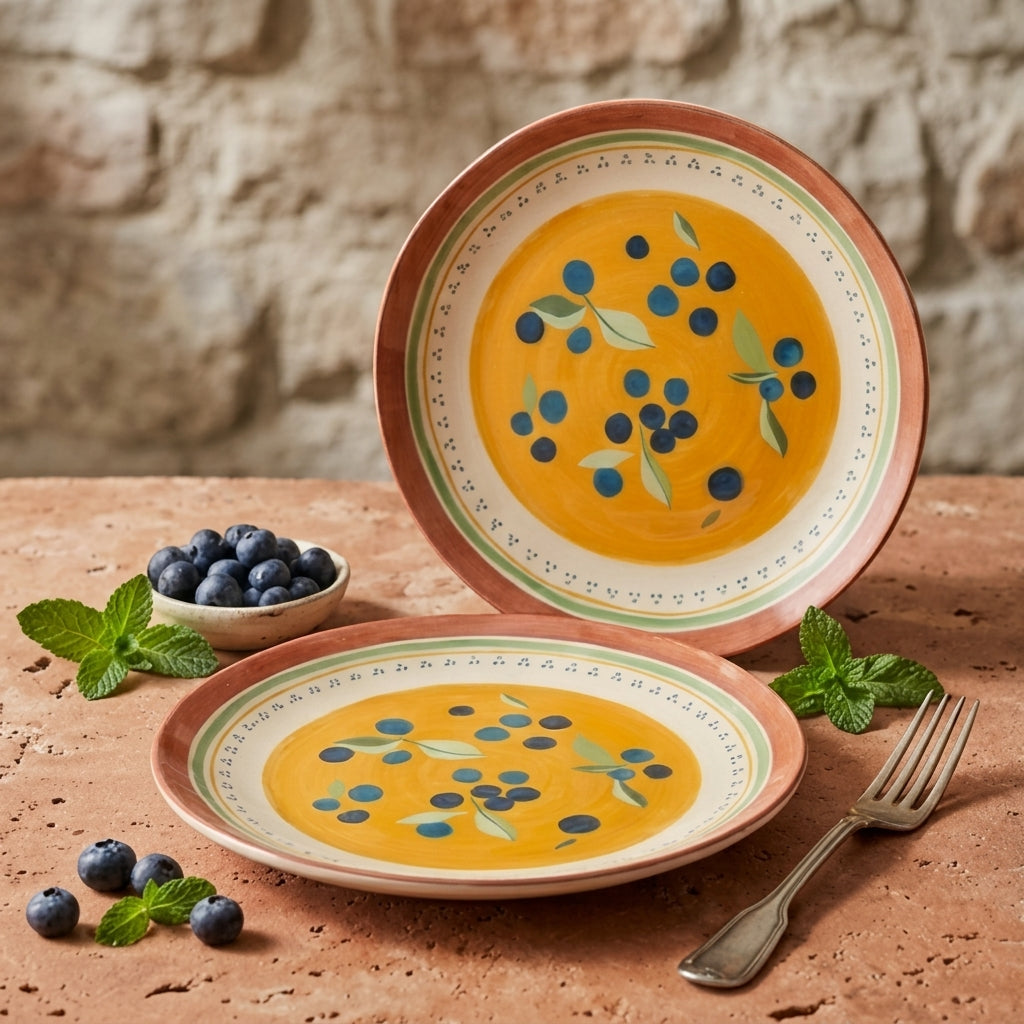 Tuscan Sun Blueberry Plates - Set of 4