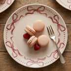 Dusty Rose Bow Wreath Plates - Set of 4