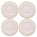 Pearl Blush Hammered Plates with Gold Rim - Set of 4