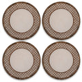 Faux Bamboo and Cane Rattan Plates - Set of 4