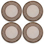 Faux Bamboo and Cane Rattan Plates - Set of 4