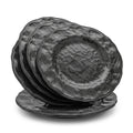 Artisanal Hammered Gloss Black Plates - Set of 5