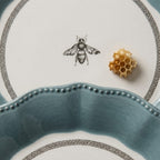 French Country Bee Scalloped Plates - Set of 5